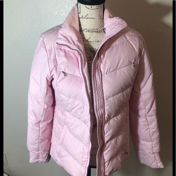 Lands End Womens Puffer Jacket Pink 